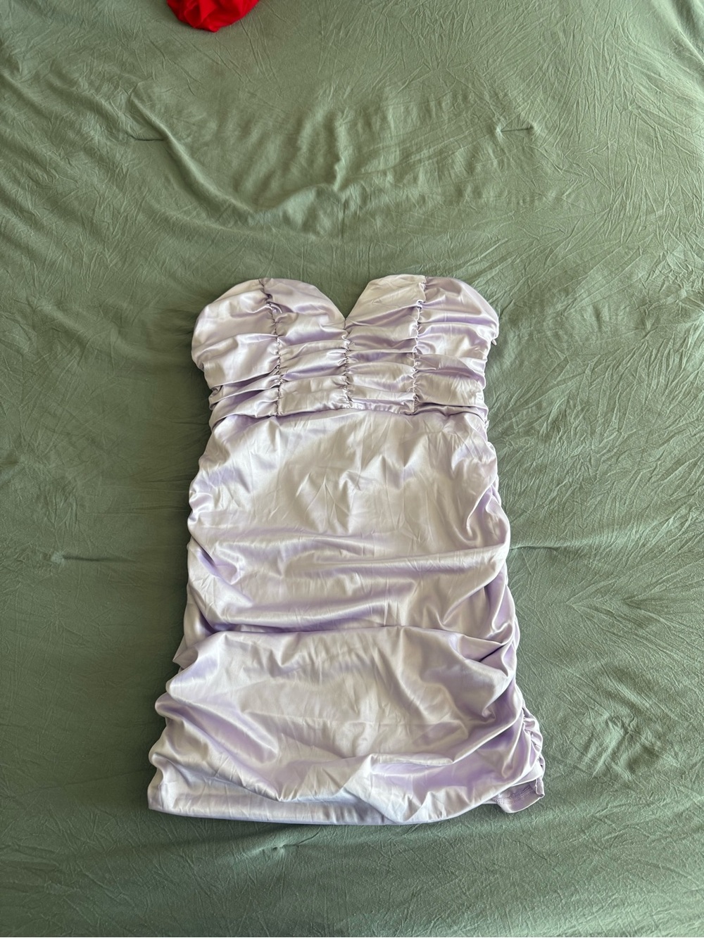 Strapless Lilac Ruched Bodycon Dress
